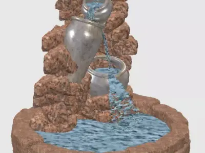 Stone Jar Fountain 3D model