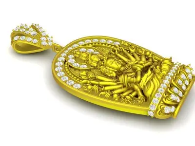 Luxury Guan Yin Buddha Pendant Jewelry 559 3D print model