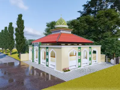 little Mosque or mushola islam prayer room  3D model