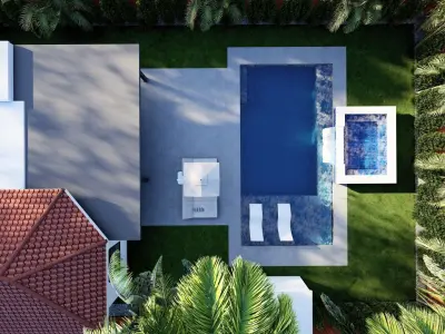 3D Exterior Scene 3D model design garden and landscape 3D Free 3D model