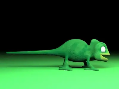 cartoon chameleon Low-poly 3D model