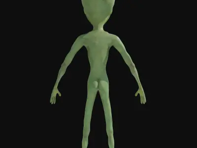 Realistic Alien 4k Rigged Low Poly Low-poly 3D model
