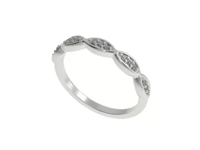 Half eternity wedding band 3D print model