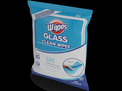 Other car care Glass Cleaner Wipes Low-poly 3D model
