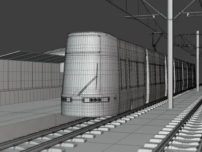 Zurich tram stop IV 3D model