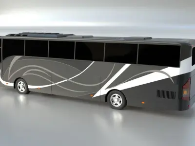 black motorcoach 3D model