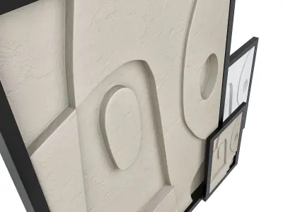 Moon3 abstract framed art 3D model