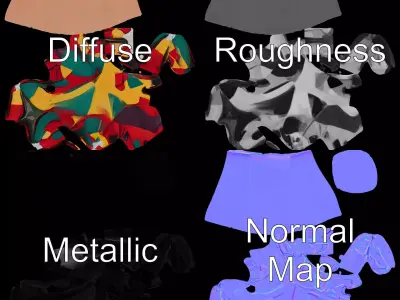 Colorful Glove with Straps Model Pack Low-poly 3D model