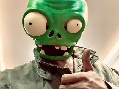 Zombie Plant Head Decoration Wearable - Plants vs Zombies 3D print model