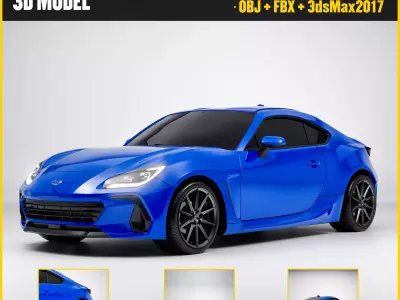 SUBARU BRZ 2022 Low-poly 3D model