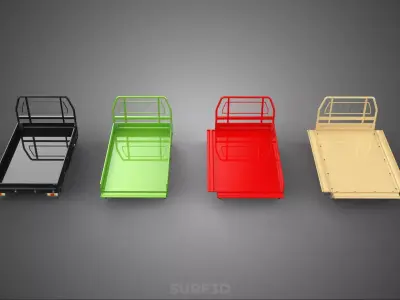 4 MODE DROP SIDE BED BODY GATE DOOR PICKUP TRUCK WIDE DECK CAR 3D model