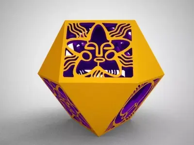 Cuboctahedron paper sculpture 3D print model