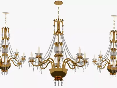 Luxury Crystal Chandelier 3D Model 3D model