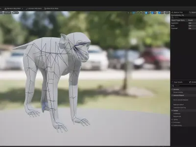 Rhesus Monkey Rig UNREAL project - includes Maya base rig - 3D model