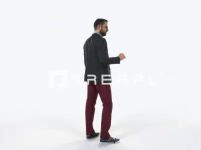 Portrait 03G Drinking Coffee Casual Man Low-poly 3D model