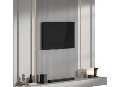Modern TV Wall 037 3D model