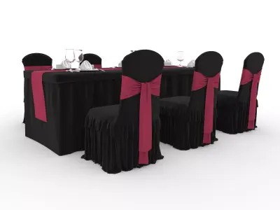 Banquet Table and Chair 136 3D model