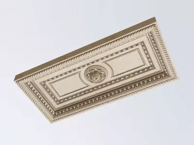 Decorative Coffers Ceiling Tile Rosette V-ray 3D model 3D model