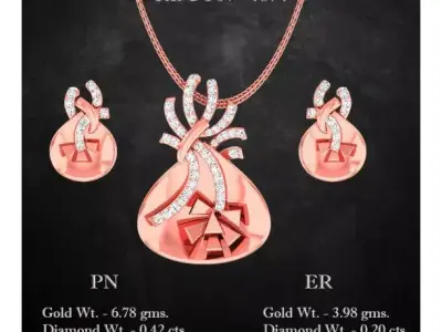 Pendant Earrings combo - 4874 3D print model