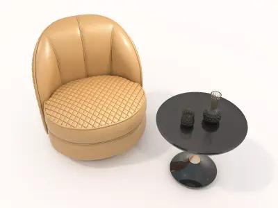 Modern Coffee Table and Armchair Set 65 3D model