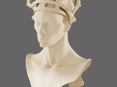 Abstract Metallic Character Bust 3D model