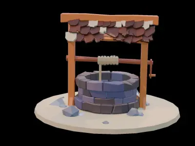 water well Free low-poly 3D model purchase