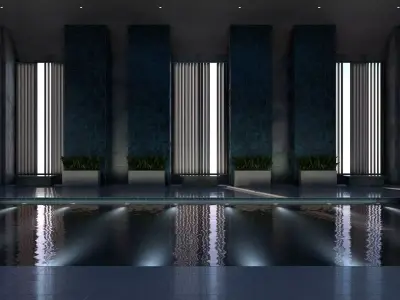 Luxury Resort Indoor Pool 3D model