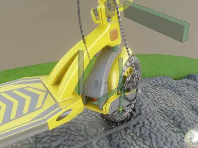 Rigged Off-Road E-Scooter Low-Poly Hornet Low-poly 3D model