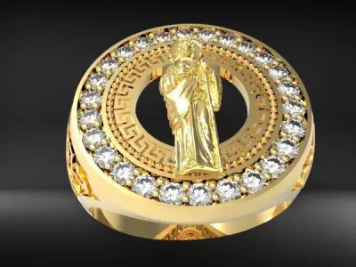 Saint Jude Signet Ring anillo san judas 3D print model