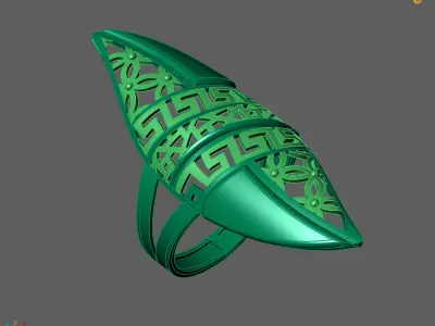 Women Long Ring Ready STL 3DM Models Womens Ring Long models 3D print model get