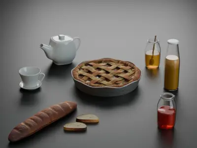 Picnic Scene Free 3D model