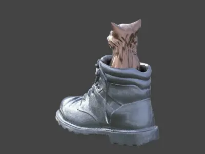 Cat in Old Boots statue  3D model