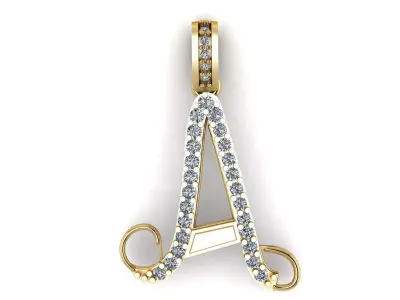 LUXURY ALPHABET A PENDANT 3D PRINTABLE MODEL 3D print model