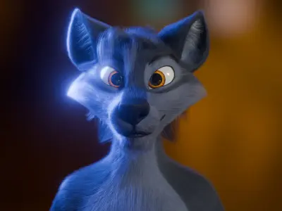 Niju Anthro Wolf Low-poly 3D model