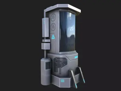 Scifi chamber Low-poly 3D model