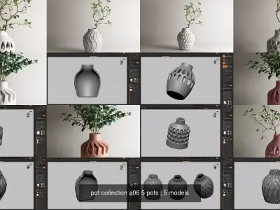 pot collection a06 5 pots