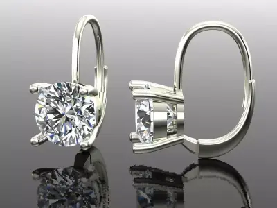 Women Diamond Earrings 3D print model 96