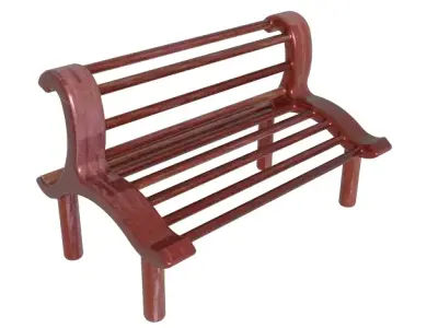 Wooden Polish Bench Low-poly 3D model