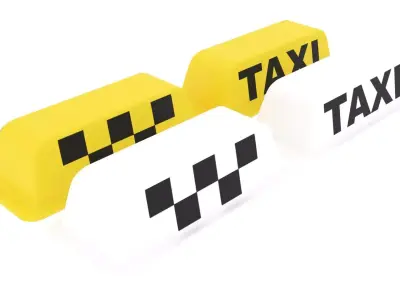 Taxi Roof Top Signs Set 3D model