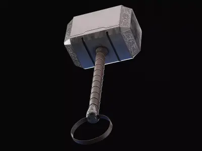Thor Hammer 3D Asset Realistic Mjolnir PBR Model with 4K Texture 3D model