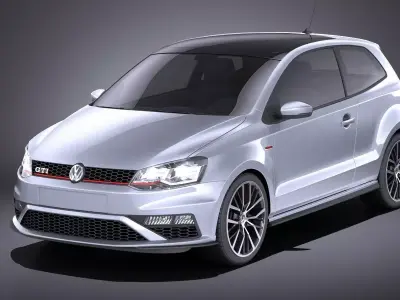 Volkswagen Polo GTi 3-door 2015 VRAY 3D model
