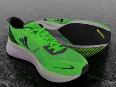 ADIDAS ADIZERO BOSTON 11 3D SHOES - GREEN Low-poly 3D model