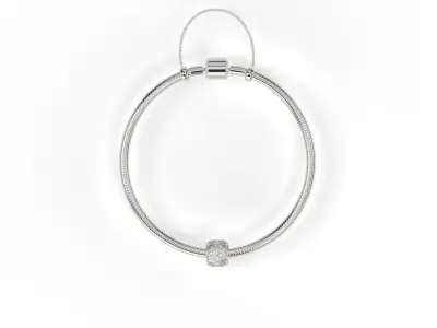 Flower and stars Charm with Gems 3D print model