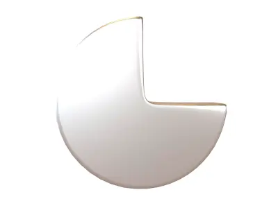 Seventy Five Percent Circle V1 002 Low-poly 3D model