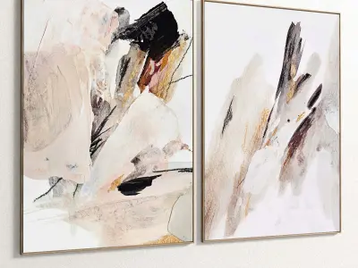 Plaster Two Photo Frame 195 Low-poly 3D model
