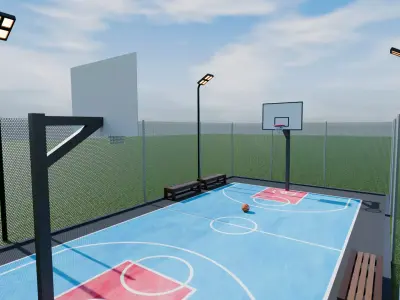 Basketball Court Low-poly 3D model order
