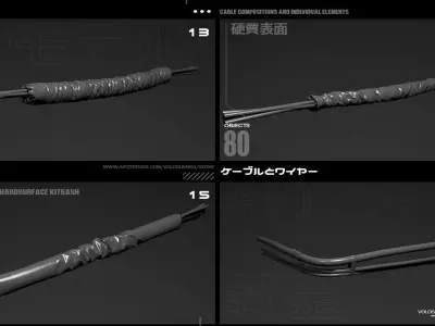 SCI-FI WIRES KITBASH PACK 3D model