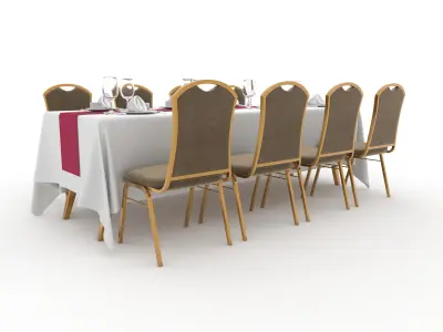Banquet Table and Chair 85 3D model
