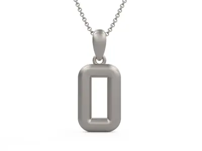 Model 1167 Number 0 Necklace Curved 3D print model