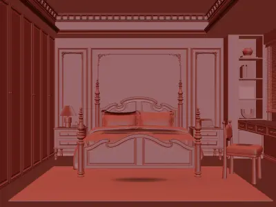  Bedroom interior 107 3D model